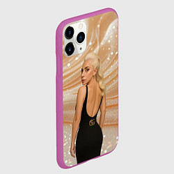 Чехол iPhone 11 Pro матовый Леди Гага в черном платье, цвет: 3D-фиолетовый — фото 2