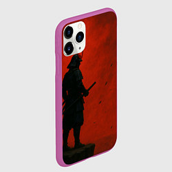Чехол iPhone 11 Pro матовый Ghost of Tsushima - алый, цвет: 3D-фиолетовый — фото 2