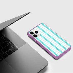 Чехол iPhone 11 Pro матовый Color white cage, цвет: 3D-фиолетовый — фото 2