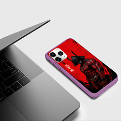 Чехол iPhone 11 Pro матовый Демон Они самурай, цвет: 3D-фиолетовый — фото 2
