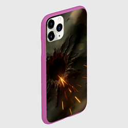 Чехол iPhone 11 Pro матовый Следы от пуль на камуфляже, цвет: 3D-фиолетовый — фото 2