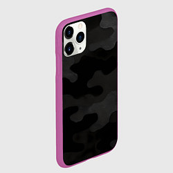 Чехол iPhone 11 Pro матовый Черно-серая текстура камуфляжа, цвет: 3D-фиолетовый — фото 2