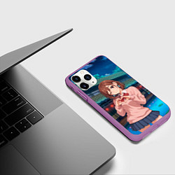 Чехол iPhone 11 Pro матовый Милашка Сиратори Айра Дандадан, цвет: 3D-фиолетовый — фото 2