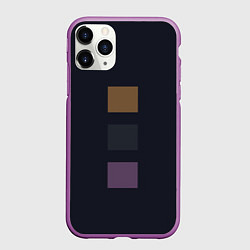 Чехол iPhone 11 Pro матовый Три элемента кубизм в цвете глубокий индиго, цвет: 3D-фиолетовый