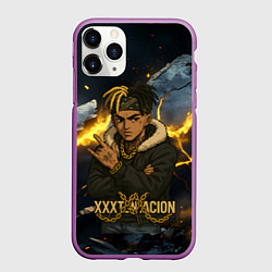 Чехол iPhone 11 Pro матовый XXXTentacion мультяшный стиль, цвет: 3D-фиолетовый