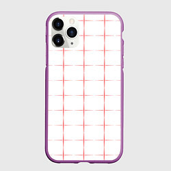 Чехол iPhone 11 Pro матовый Color white red crosses, цвет: 3D-фиолетовый