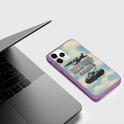 Чехол iPhone 11 Pro матовый Небо наше земля будет нашей ВДВ, цвет: 3D-фиолетовый — фото 2