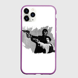 Чехол iPhone 11 Pro матовый Леон рисунок, цвет: 3D-фиолетовый