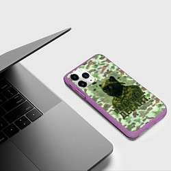 Чехол iPhone 11 Pro матовый ВДВ пантера, цвет: 3D-фиолетовый — фото 2
