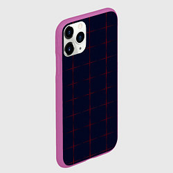 Чехол iPhone 11 Pro матовый Color dark blue red crosses, цвет: 3D-фиолетовый — фото 2