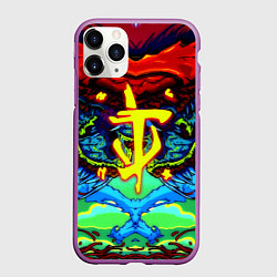 Чехол iPhone 11 Pro матовый Doom hyper monster, цвет: 3D-фиолетовый