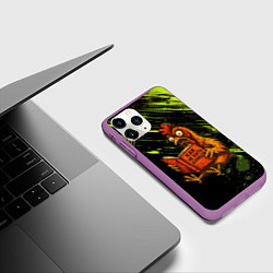 Чехол iPhone 11 Pro матовый Курица читает книгу как не быть курицей, цвет: 3D-фиолетовый — фото 2