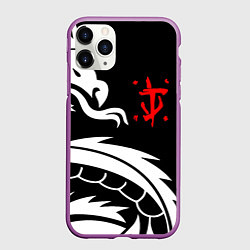 Чехол iPhone 11 Pro матовый Doom dragon steel, цвет: 3D-фиолетовый