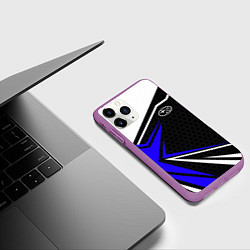 Чехол iPhone 11 Pro матовый Субару - blue sport, цвет: 3D-фиолетовый — фото 2