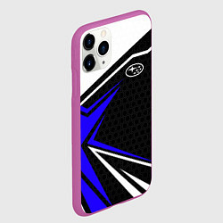 Чехол iPhone 11 Pro матовый Субару - blue sport, цвет: 3D-фиолетовый — фото 2