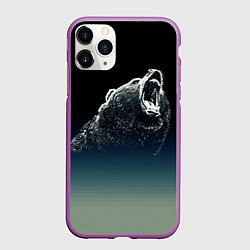 Чехол iPhone 11 Pro матовый Бурый в гневе - градиент, цвет: 3D-фиолетовый
