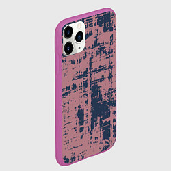 Чехол iPhone 11 Pro матовый Текстура с потертостями сине-розовая, цвет: 3D-фиолетовый — фото 2