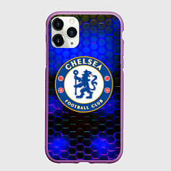 Чехол iPhone 11 Pro матовый Chelsea соты неоновые