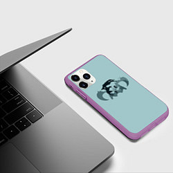 Чехол iPhone 11 Pro матовый Скайрим - минимализм, цвет: 3D-фиолетовый — фото 2