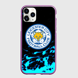 Чехол iPhone 11 Pro матовый ФК Лестер Сити голубые краски, цвет: 3D-фиолетовый