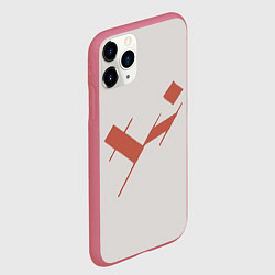 Чехол iPhone 11 Pro матовый Три буквы: красные, цвет: 3D-малиновый — фото 2
