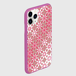 Чехол iPhone 11 Pro матовый Звездная россыпь-розовый, цвет: 3D-фиолетовый — фото 2