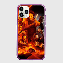 Чехол iPhone 11 Pro матовый Главные герои Dune part two, цвет: 3D-фиолетовый