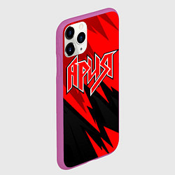 Чехол iPhone 11 Pro матовый Ария - красный, цвет: 3D-фиолетовый — фото 2
