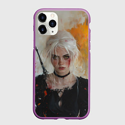 Чехол iPhone 11 Pro матовый Цири гуашью