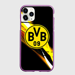 Чехол iPhone 11 Pro матовый Borussia спортивная геометрия, цвет: 3D-фиолетовый