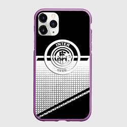 Чехол iPhone 11 Pro матовый Inter geometry black, цвет: 3D-фиолетовый