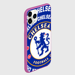 Чехол iPhone 11 Pro матовый Челси надписи по кругу и логотип, цвет: 3D-фиолетовый — фото 2