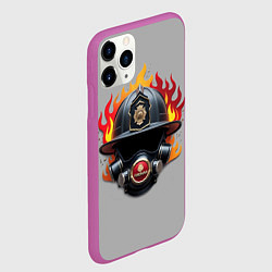 Чехол iPhone 11 Pro матовый Пожарник, цвет: 3D-фиолетовый — фото 2