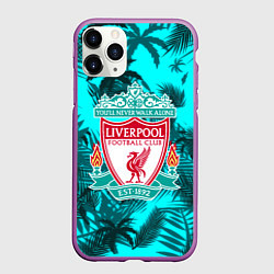Чехол iPhone 11 Pro матовый Ливерпуль голубые тропики, цвет: 3D-фиолетовый