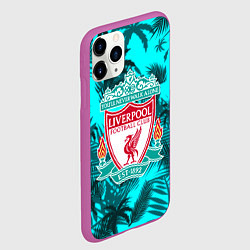 Чехол iPhone 11 Pro матовый Ливерпуль голубые тропики, цвет: 3D-фиолетовый — фото 2