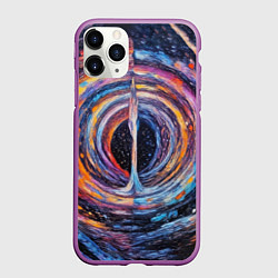 Чехол iPhone 11 Pro матовый Водоворот красок с брызгами