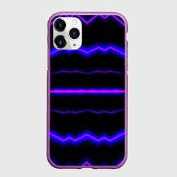 Чехол iPhone 11 Pro матовый Color multicoloured neon stripes, цвет: 3D-фиолетовый
