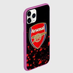 Чехол iPhone 11 Pro матовый Арсенал красные краски всплеск, цвет: 3D-фиолетовый — фото 2