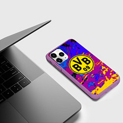 Чехол iPhone 11 Pro матовый Borussia абстрактные краски, цвет: 3D-фиолетовый — фото 2