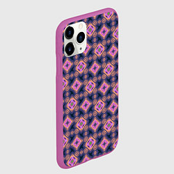 Чехол iPhone 11 Pro матовый Фиолетово-розовый геометрический паттерн, цвет: 3D-фиолетовый — фото 2