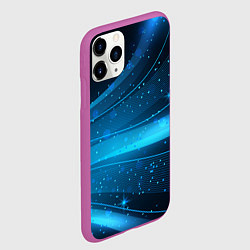 Чехол iPhone 11 Pro матовый Абстракция волнистых линий, цвет: 3D-фиолетовый — фото 2