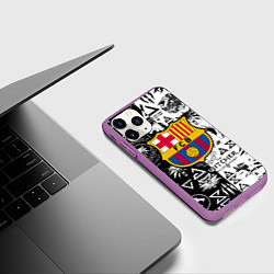 Чехол iPhone 11 Pro матовый Barcelona логотипы ведьмак, цвет: 3D-фиолетовый — фото 2