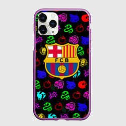 Чехол iPhone 11 Pro матовый Barcelona neon games logo