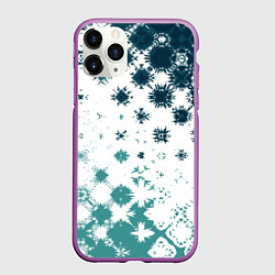 Чехол iPhone 11 Pro матовый Узорчатые пятна по диагонали, цвет: 3D-фиолетовый