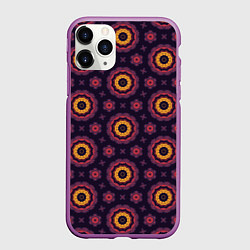 Чехол iPhone 11 Pro матовый Фиолетово-розовые персидские звезды, цвет: 3D-фиолетовый