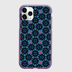 Чехол iPhone 11 Pro матовый Абстрактный цветочный паттерн, цвет: 3D-фиолетовый
