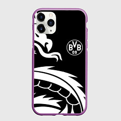 Чехол iPhone 11 Pro матовый Borussia дракон белый
