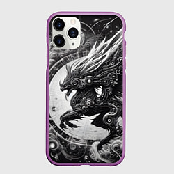 Чехол iPhone 11 Pro матовый Cyber dragon - ai art fantasy