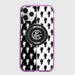 Чехол iPhone 11 Pro матовый Inter паттерн люди спорт, цвет: 3D-фиолетовый