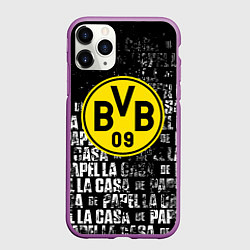 Чехол iPhone 11 Pro матовый Borussia мафия текстура надписи, цвет: 3D-фиолетовый